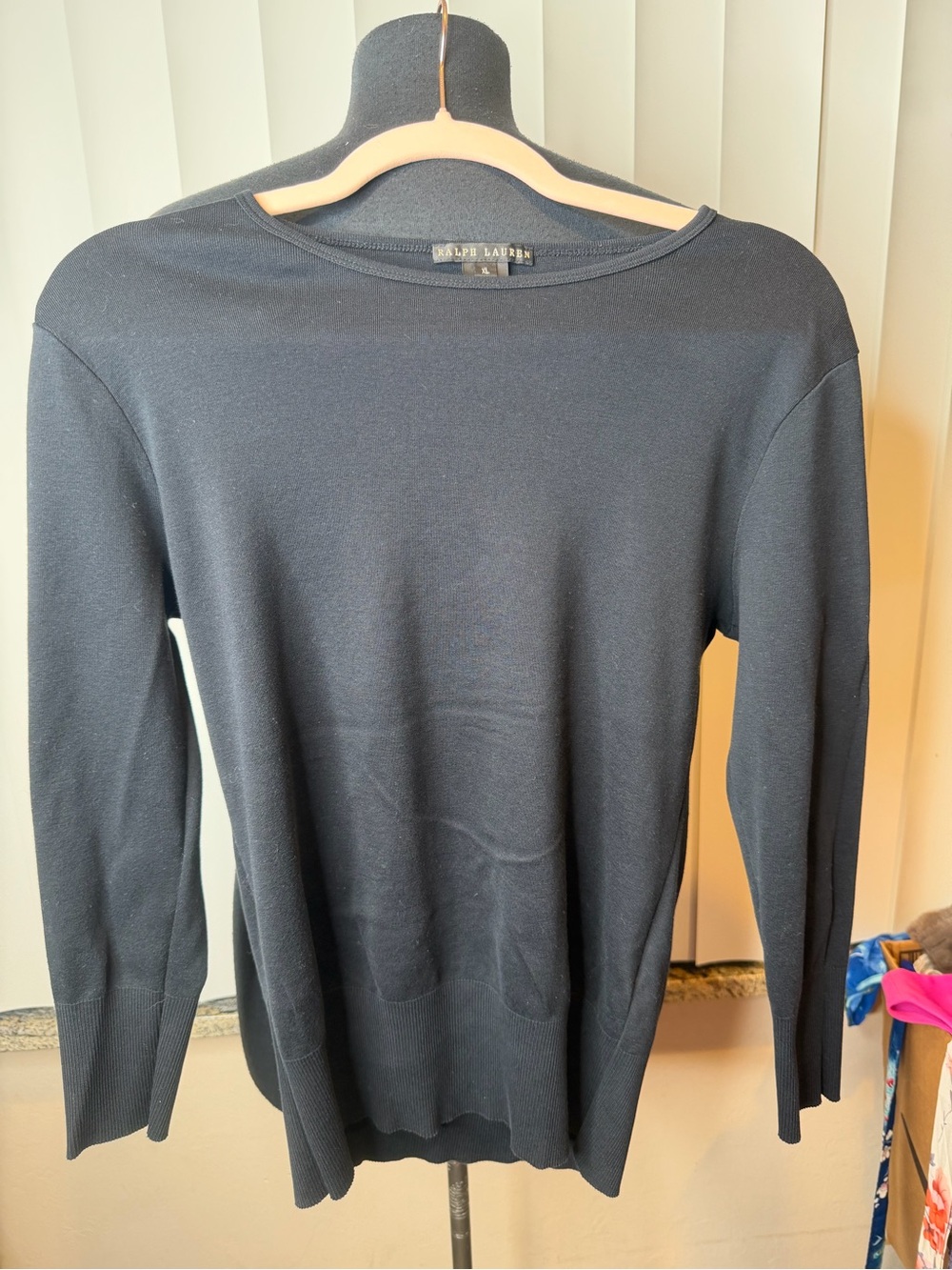 Ralph Lauren Black Label Black Lightweight Crewneck Sweater Size XL